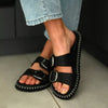 Julz Wesley Leather Sandal - Black