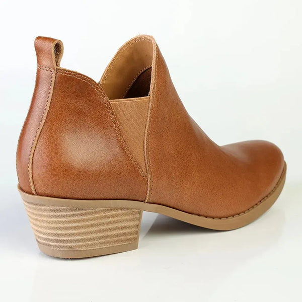 Julz Yada Leather Ankle Boot - Caramel