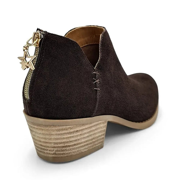 Julz Yara Leather Ankle Boot - Chestnut