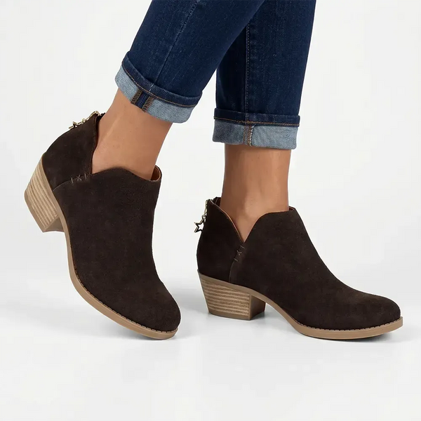 Julz Yara Leather Ankle Boot - Chestnut