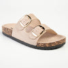 Madison 2 Buckle Comfort BF Sandals - Beige-Alessio-Buy shoes online