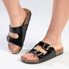 Madison 2 Buckle Comfort BF Sandals - Black-Madison Heart of New York-Buy shoes online