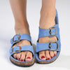 Madison 2 Buckle Comfort BF Sandals - Blue-Madison Heart of New York-Buy shoes online