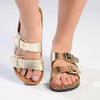 Madison 2 Buckle Comfort BF Sandals - Gold-Madison Heart of New York-Buy shoes online