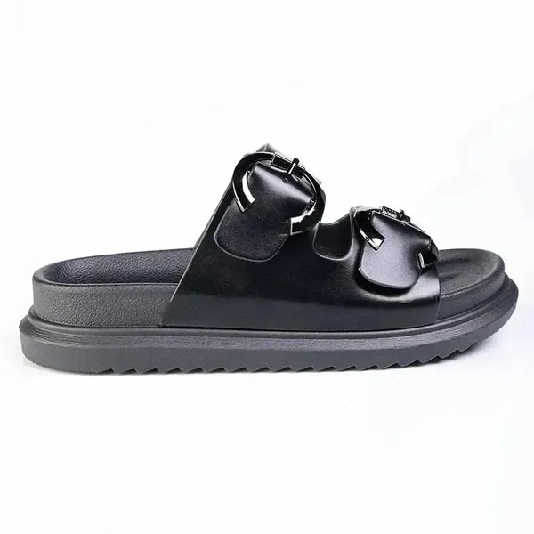 Madison 2 Buckle Sandal - Black