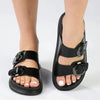 Madison 2 Buckle Sandal - Black