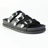 Madison 3 Buckle Footbed Sandal - Black
