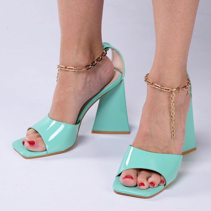 Madison Addison Ankle Chain Sandals - Green – Shoe Box™ Online Store