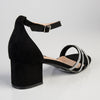 Madison Alice 3 Diamond Strap Block Heel - Black-Madison Heart of New York-Buy shoes online