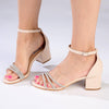 Madison Alice 3 Diamond Strap Block Heel - Nude-Madison Heart of New York-Buy shoes online