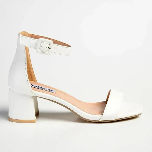 Madison Amira 3 Block Heel - White