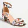 Madison Amira Block Heel Sandal - White Floral-Madison Heart of New York-Buy shoes online