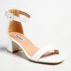 Madison Amira Block Heel Sandal - White-Madison Heart of New York-Buy shoes online