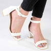 Madison Amira Block Heel Sandal - White-Madison Heart of New York-Buy shoes online