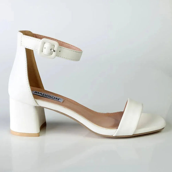 Madison Amira Block Heel - White