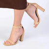 Madison Angelique Block Heel - Nude
