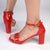 Madison Angie Closed Back Patent Platform Sandals - Red-Madison Heart of New York-Buy shoes online