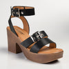 Madison Annie Clog Ankle Buckle Sandal - Black-Madison Heart of New York-Buy shoes online