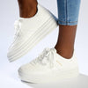 Madison Ashton Platform Lace Up Fashion Sneaker - White-Madison Heart of New York-Buy shoes online