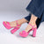 Madison Aubrey Block Heel Sandal - Hot Pink-Madison Heart of New York-Buy shoes online