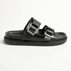 Madison Ayla Double Strap Sandals - Black-Madison Heart of New York-Buy shoes online