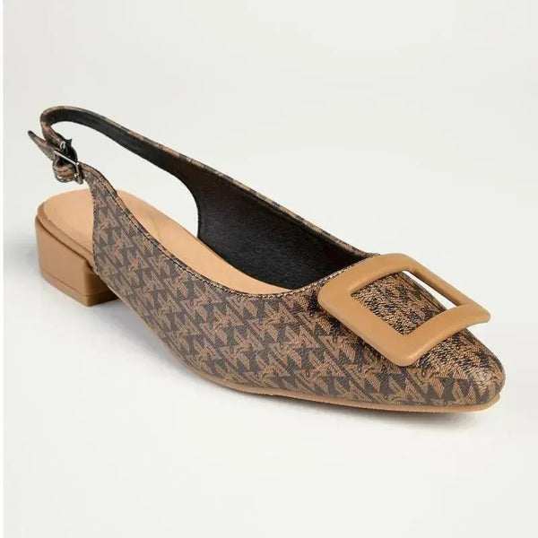 Madison Babette Closed Toe Printed Slingback - Chocolate Multi