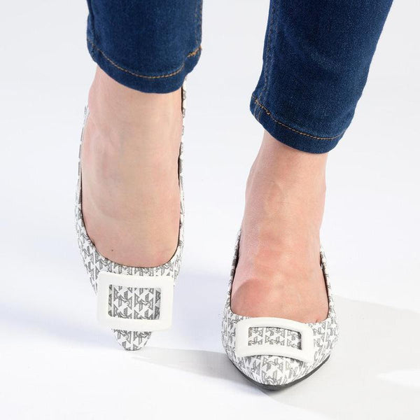 Madison Babette Closed Toe Printed Slingback - White Multi-Madison Heart of New York-Buy shoes online