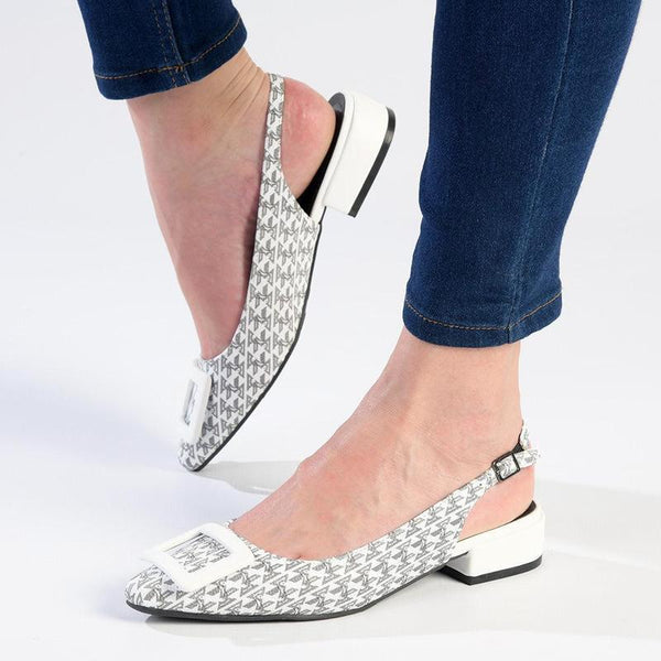 Madison Babette Closed Toe Printed Slingback - White Multi-Madison Heart of New York-Buy shoes online