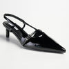 Madison Baila Kitten Slingback Heels - Black-Madison Heart of New York-Buy shoes online