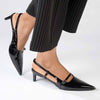 Madison Baila Kitten Slingback Heels - Black-Madison Heart of New York-Buy shoes online