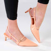 Madison Baila Kitten Slingback Heels - Peach Fuzz-Madison Heart of New York-Buy shoes online