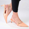 Madison Baila Kitten Slingback Heels - Peach Fuzz-Madison Heart of New York-Buy shoes online