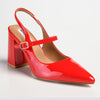 Madison Beckett Block Heel Slingback Sandal - Red-Madison Heart of New York-Buy shoes online