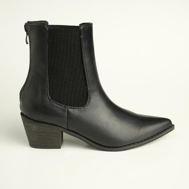 Madison Bekki Back Zip Block Heel Boot - Black – Shoe Box Online Store