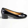 Madison Belen Low Block Heel Court with Bow - Black-Madison Heart of New York-Buy shoes online