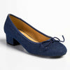 Madison Belen Low Block Heel Court with Bow - Dark Blue-Madison Heart of New York-Buy shoes online