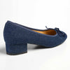 Madison Belen Low Block Heel Court with Bow - Dark Blue-Madison Heart of New York-Buy shoes online