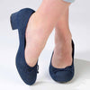 Madison Belen Low Block Heel Court with Bow - Dark Blue-Madison Heart of New York-Buy shoes online