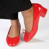 Madison Belen Low Block Heel Court with Bow - Red-Madison Heart of New York-Buy shoes online