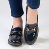 Madison Bentley Trim Cleated Ladies Slip On Loafers - Navy-Madison Heart of New York-Buy shoes online