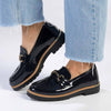 Madison Bentley Trim Cleated Ladies Slip On Loafers - Navy-Madison Heart of New York-Buy shoes online