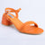 Madison Bessie Quilted Low Block Sandal - Orange-Madison Heart of New York-Buy shoes online