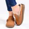 Madison Billie Fur Buckle Mule - Tan