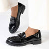 Madison Birdie Trim Cleated Ladies Slip On Loafers - Black Mono-Madison Heart of New York-Buy shoes online