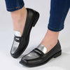 Madison Bliss 2 Tone Slip On Loafers - Black / Silver-Madison Heart of New York-Buy shoes online