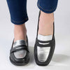 Madison Bliss 2 Tone Slip On Loafers - Black / Silver-Madison Heart of New York-Buy shoes online