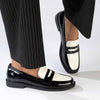 Madison Bliss 2 Tone Slip On Loafers - Black / White-Madison Heart of New York-Buy shoes online