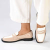 Madison Bliss 2 Tone Slip On Loafers - Nude / White-Madison Heart of New York-Buy shoes online