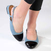 Madison Bluma Low Block Heel Slingback Sandal - Black / Blue-Madison Heart of New York-Buy shoes online