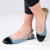 Madison Bluma Low Block Heel Slingback Sandal - Black / Blue-Madison Heart of New York-Buy shoes online